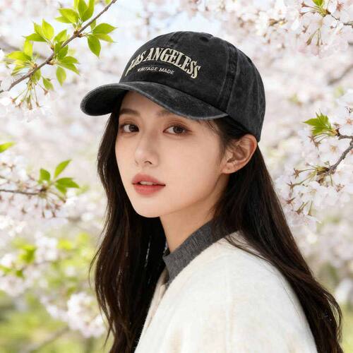 新品做旧水洗牛仔棒球帽深顶复古宽檐帽女韩版春秋季显脸小鸭舌帽
