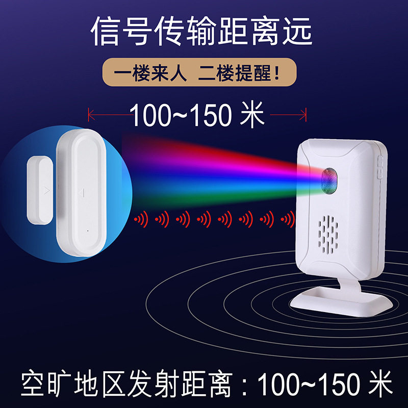 新款 店铺家用开门迎宾防盗报警器远距离分体迎宾器外贸货源无线