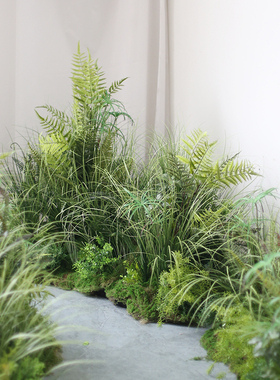 野花仿真青苔草丛造景室内植物软装花艺橱窗庭院水池野草景假绿植