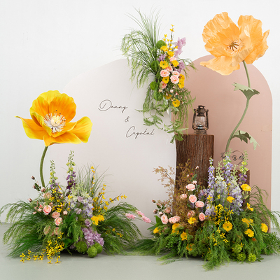 野花仿真花装饰背景花艺定制