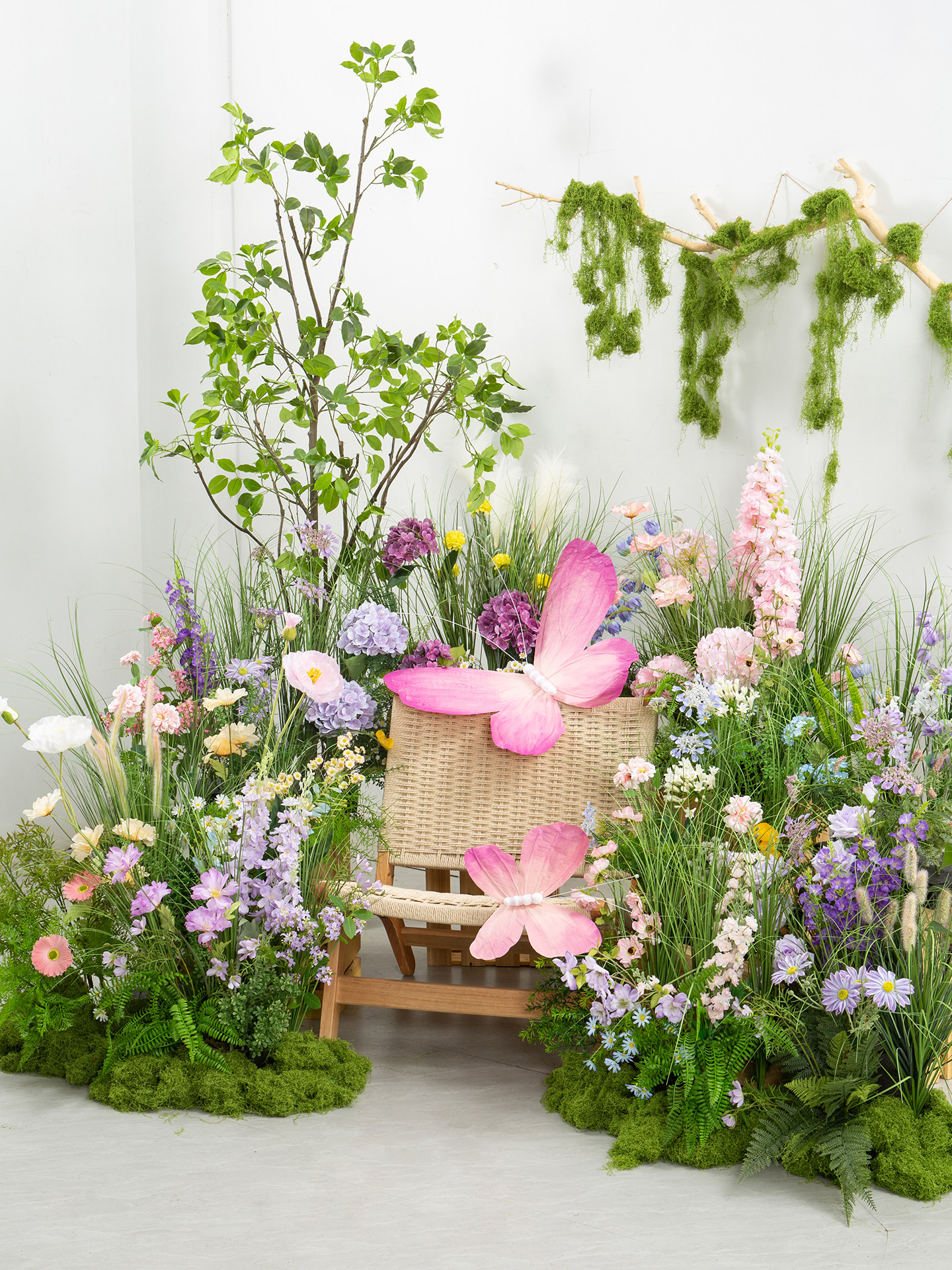 彷真绿植花艺造景网红拍照道具假花布置餐厅打卡摄影场景布置花草