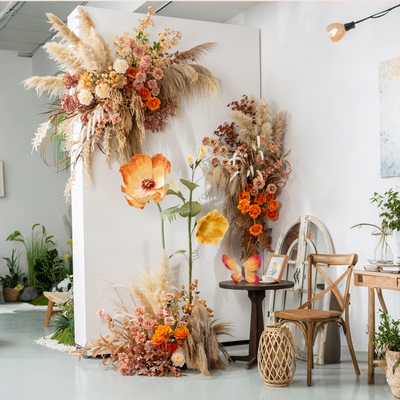 复古仿真花造景秋色芦苇花艺