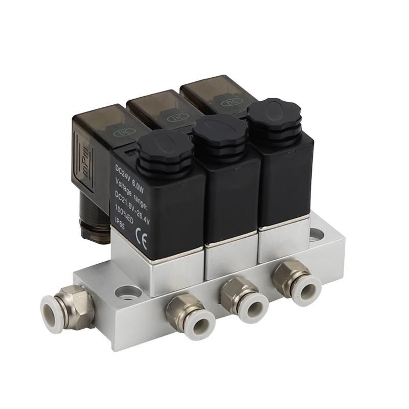 2V025-08-06含汇流板阀岛气动组合式单电控开关通断式多路电磁阀