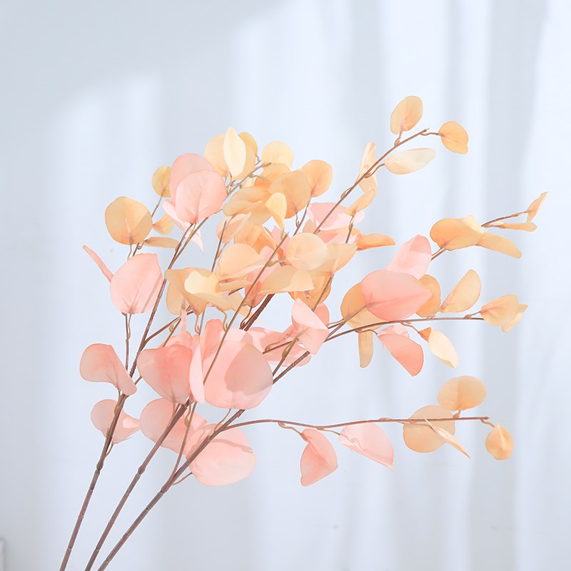 北欧仿真花假花干花束摆设高档轻奢植物装饰新款圆叶尤加利叶