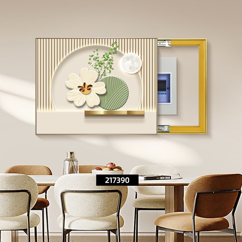 电表箱装饰画现代简约配电箱免打孔电闸箱遮挡奶油风花朵遮丑挂画