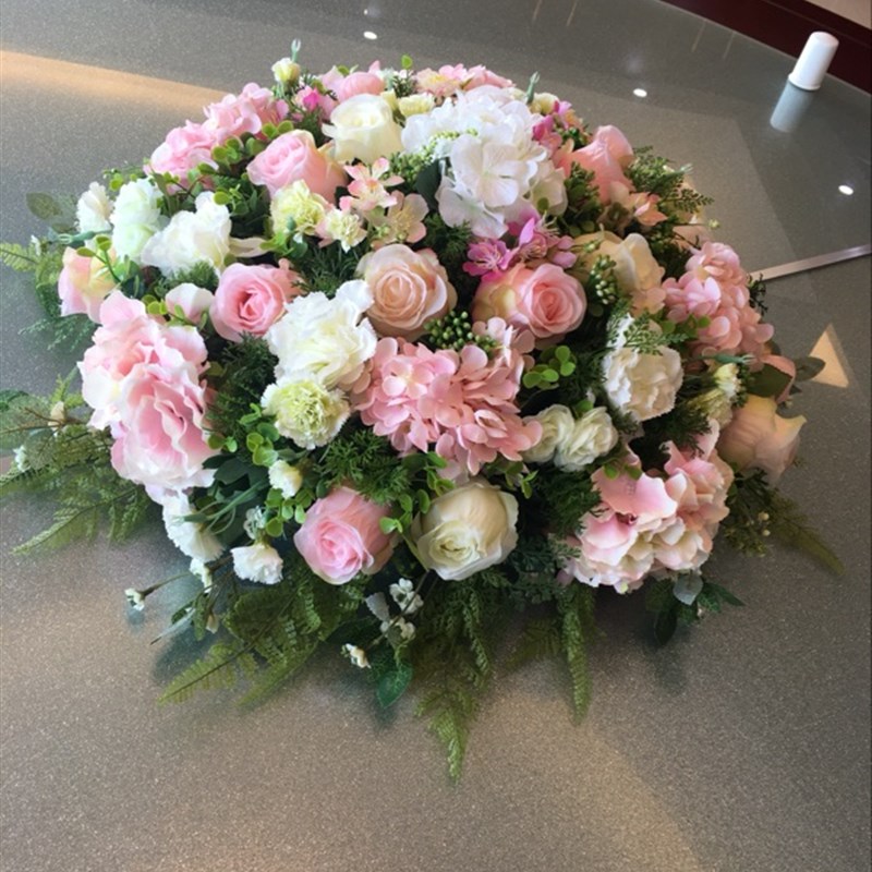 欧式美式餐桌装饰花 绣球玫瑰仿真花假花套装 客厅会议桌花会议室