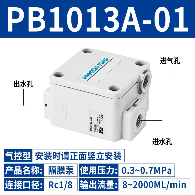 PB气动隔膜泵PB1011A-01/PB1013A-01气控型气动隔膜泵
