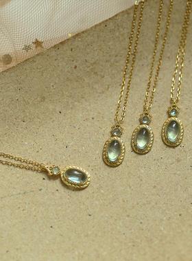 Maple【星辰大海】天然托帕石项链女925纯银小众宫廷透蓝宝石吊坠