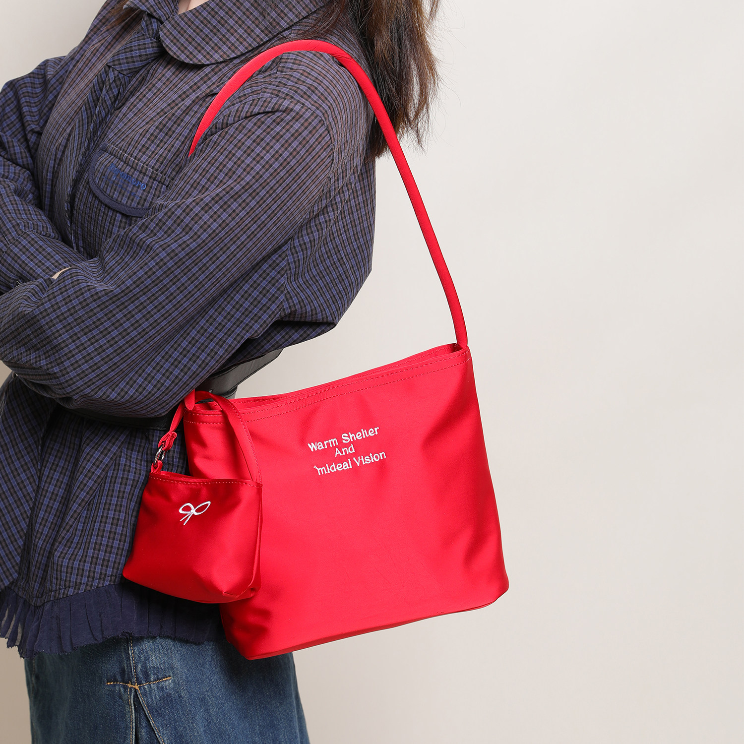 EHOOO韩国小众腋下包缎面丝光手提包新娘结婚包2026新款红色包包,箱包皮具/热销女包/男包,腋下包,淘宝优惠券,粉丝福利购,淘宝优惠卷