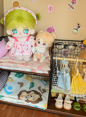 棉花娃娃床娃屋bjd家具床品床垫20cm娃娃玩偶床公主娃床场景布置