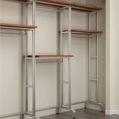 开放式 衣架框架金属衣帽间落地卧室衣橱置物架 衣柜北欧铁艺步入式