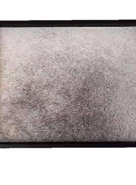 现代简约斑点马毛皮质托盘收纳置物摆件桌面客厅样板间几工艺品