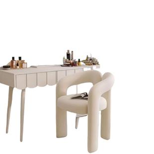 奶油梳妆北欧网红化妆设计师美甲店餐椅家用卧室靠背轻奢梳妆台椅