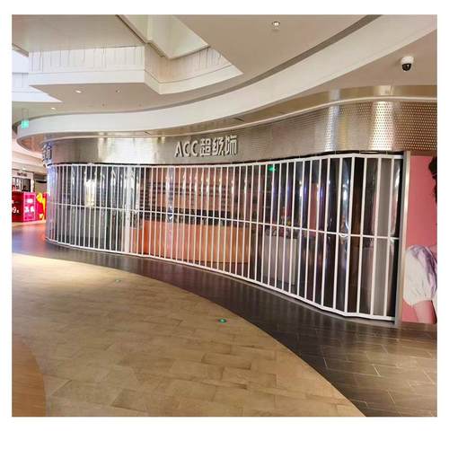 铝合金折叠门洗车房隔断透明弧形店铺折叠推拉门可折叠