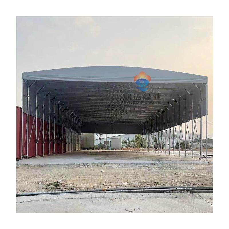 大型移动推拉棚伸缩式遮阳帐篷户外停车仓库活动蓬防雨棚定做