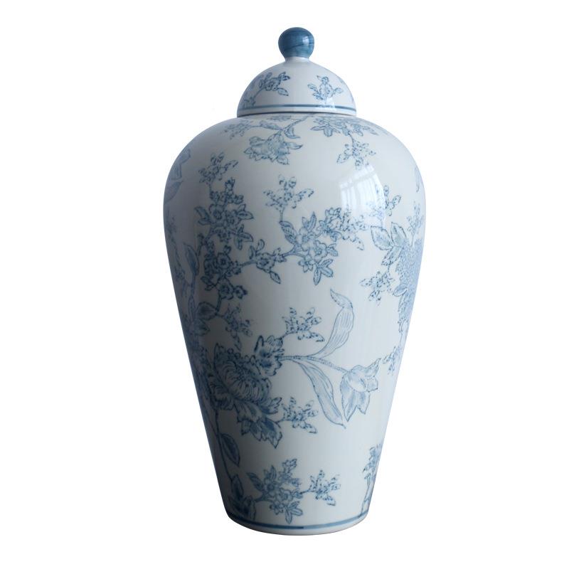 器欧式中式罐青花陶居瓷BCJ装饰装饰花瓶新摆件客瓷厅门厅软装
