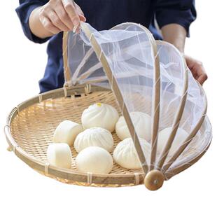 竹编手工制品簸箕馒头圆形竹编晒盘洗菜无孔晾晒水果篮竹制品家用
