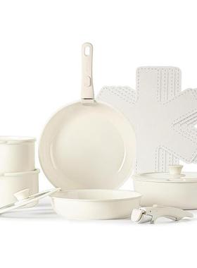 15PCS可拆卸手柄锅具套装家用锅具不粘锅套装炒锅汤锅平底锅