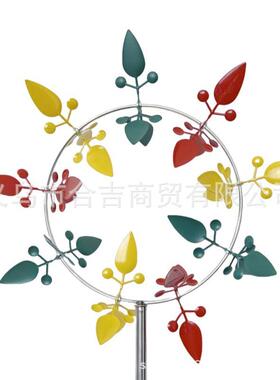 新款彩色风车户外金属铁艺工艺品创意花园风车摆饰风力旋转器