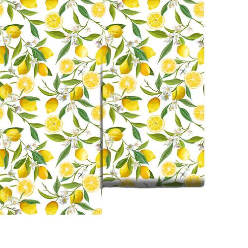 小清新绿植花叶柠檬自粘墙纸wallpaper卧室酒店装饰壁纸RW181-200