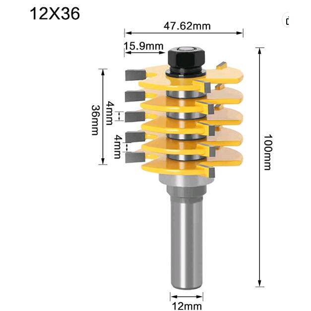 1/2英寸12.7MM雕刻机铣刀2PC5片+6片指接刀12MM