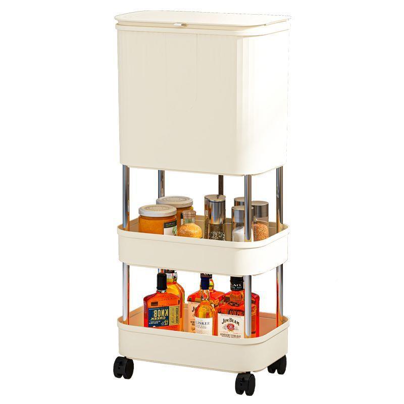 厨房垃圾桶离家用多层收大容量cy-CH415带盖滚轮可移动翻干盖湿分