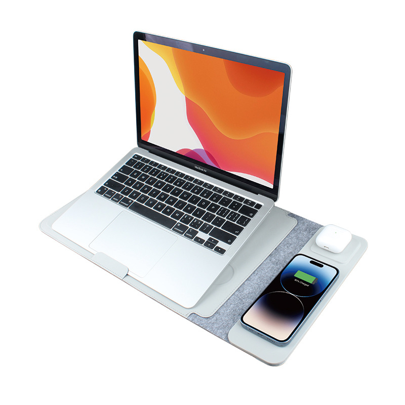 LaptopBag三合一电脑内胆包手机15W磁吸无线充笔记本支架磁吸充电
