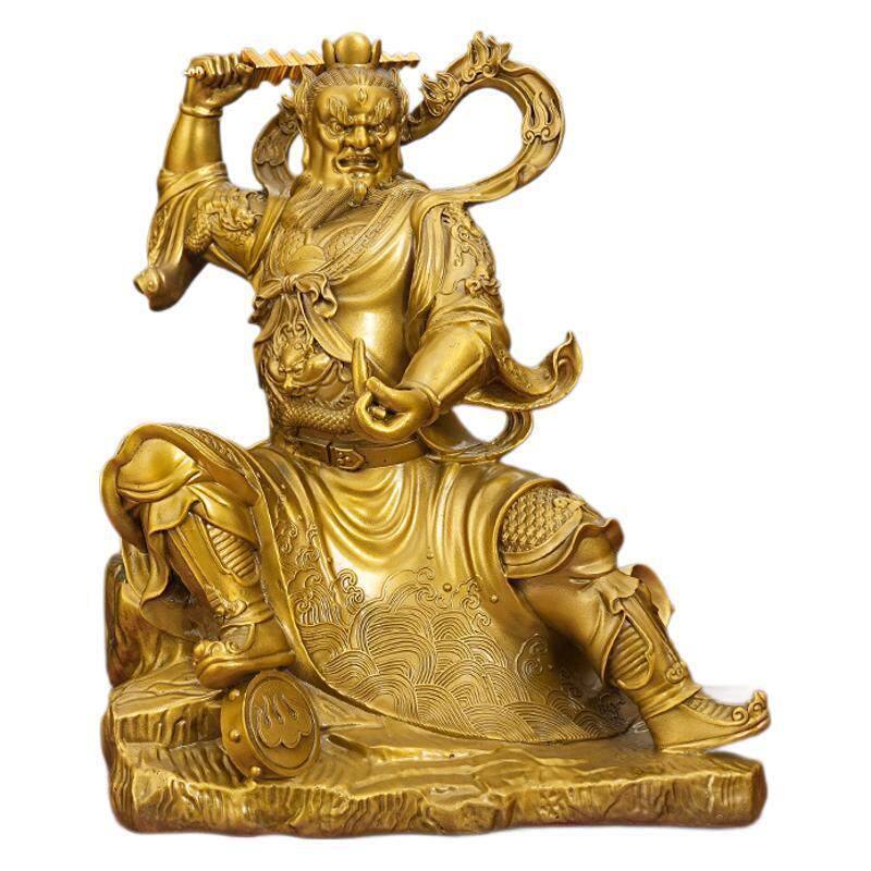 黄铜王灵官摆件火神王善护法尊神供奉客厅家用桌面全铜装饰品送礼