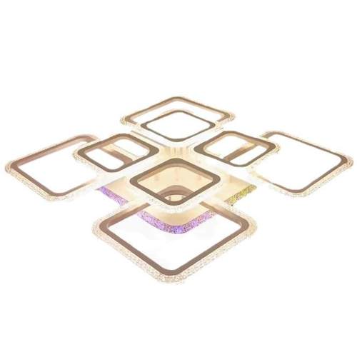 2024铁艺亚克力吸顶灯高级感氛围RGB七彩卧室灯超亮方形出口灯具