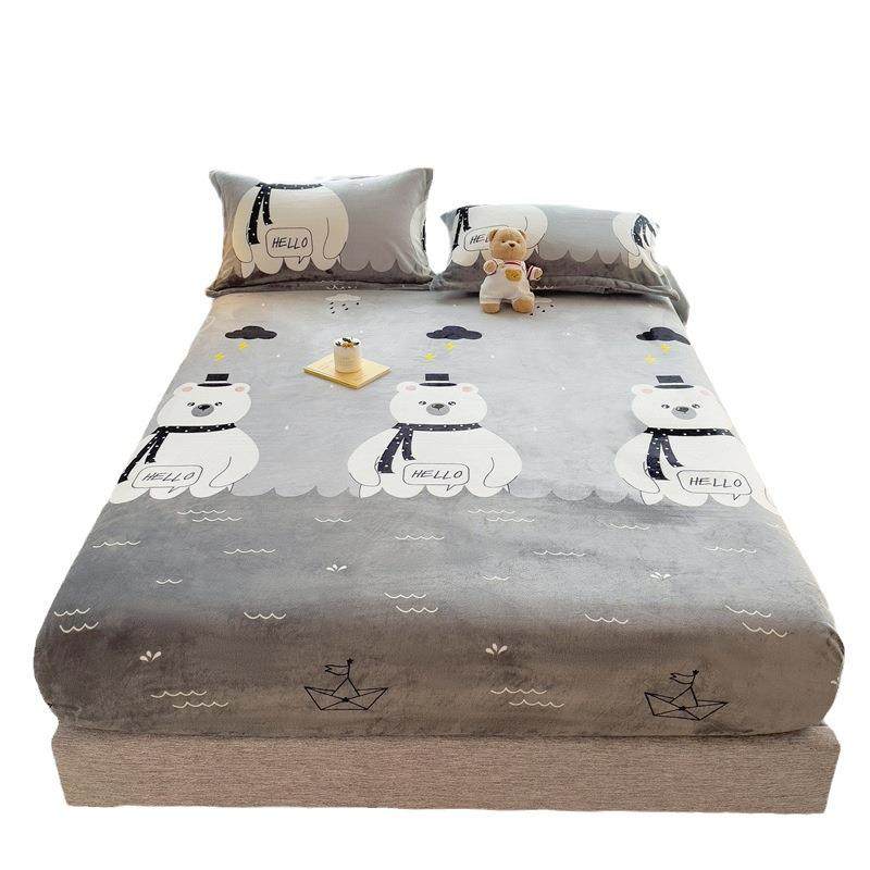 冬季珊瑚绒床罩榻榻米床垫保护套冬天加绒加厚保暖法兰绒床笠单件,床上用品,床裙,淘宝优惠券,粉丝福利购,淘宝优惠卷