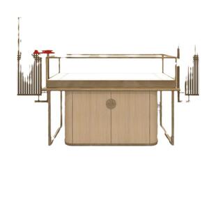 新中式珠宝展示柜玉器玛瑙不锈钢玻璃珠宝柜复古金银首饰陈列柜