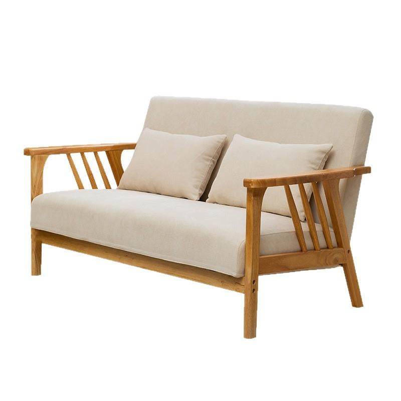 实木布艺沙发现代简约小户型家用三人制沙发出租屋客厅桌椅套装