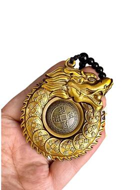 森舍龙头福袋手把件手中有钱实心黄铜手上把件铜聚福钱袋挂件礼品