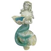 美人鱼雕像摆件夏季 饰摆件灯 海洋树脂工艺品水族馆别墅海边装