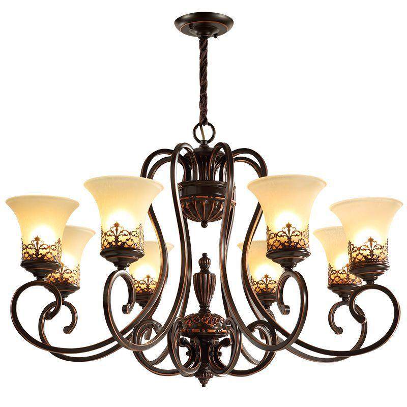 美式吊灯客厅灯别墅高档奢华大气复式楼大吊灯乡村复古餐厅灯具,家装灯饰光源,智能吊灯,淘宝优惠券,粉丝福利购,淘宝优惠卷