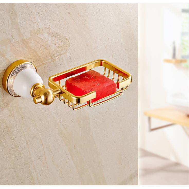 6310欧式太空铝皂网浴室置物架金色肥皂网肥皂盒卫生间肥皂网