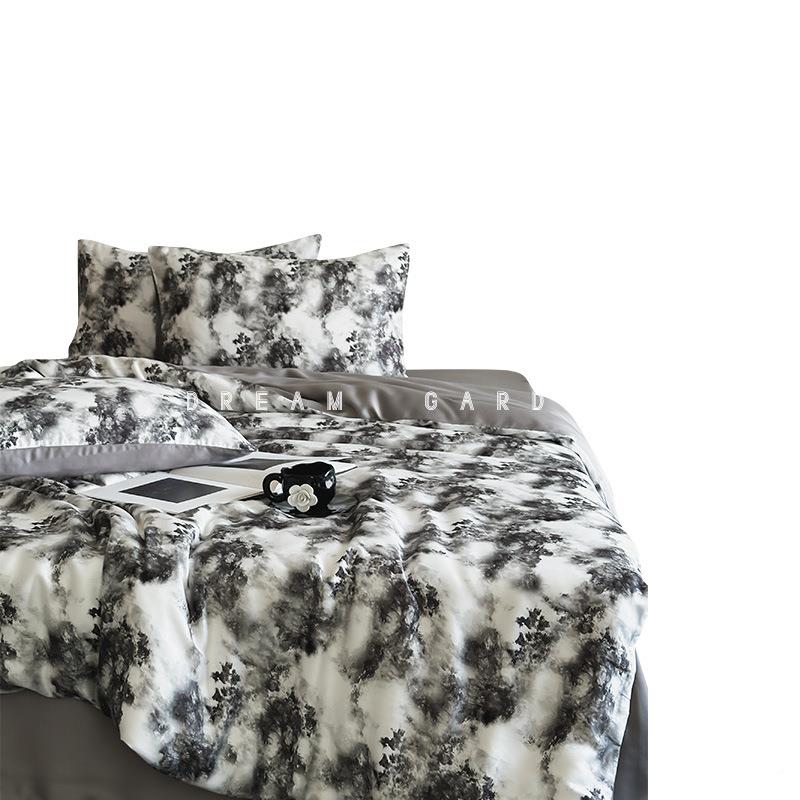 诗和远双方法式凉感面天单丝四件套丝丝1J滑印花被套冰床床上用品