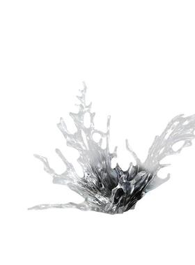 透明水花摆件现代轻奢透明树脂雕塑浪花摆件酒店大堂样板房艺术品