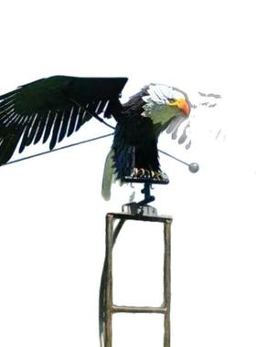 新款铁艺老鹰风车户外艺术装饰园林猫头鹰摆件工艺品