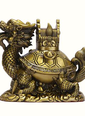 厂家铜三元及第龙头龟摆件玄武龟金鳌客厅办公室家居状元及第