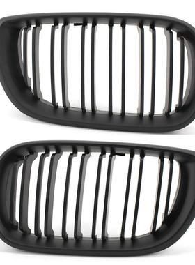 适用于3系E46四门02-05年改装黑色双线双杠中网格栅中网配件