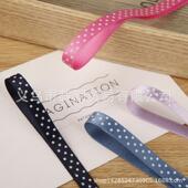 圆点涤棉缎带蝴蝶结DIY发饰材料服装 单面印点织带 礼品鲜花包装