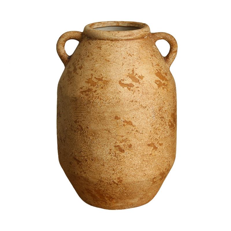 复古斑驳日式瓷瓶花客厅民宿饰玄关摆件HP022装品陶做旧侘寂风台