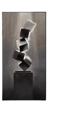 黑色极简幽灵门无轨道带阻尼多层实木免漆门推拉隐形门烤漆门悬浮