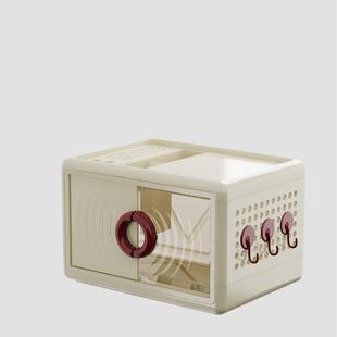 桌面收纳盒办公桌杂物学生书桌整理柜化妆储物箱零食防尘置物架