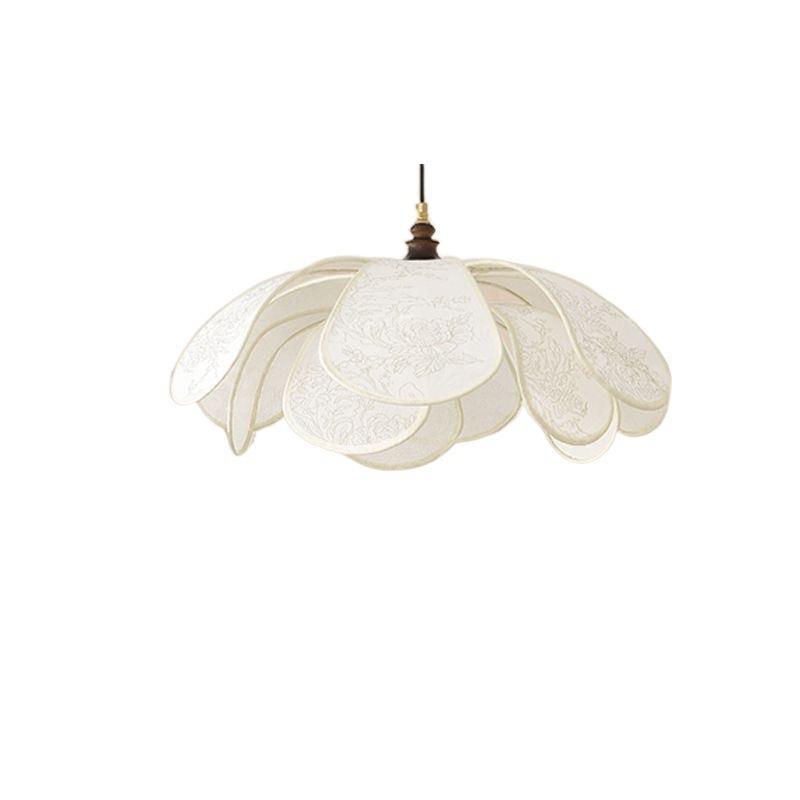 法式侘寂书风花瓣吊灯中古布卧室吊灯民日式复古宿餐厅艺房灯具