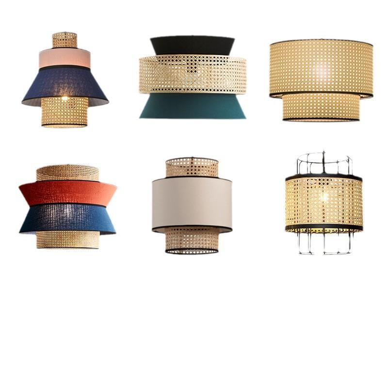 北欧吊灯客厅简约现代创性意个厅布灯酒店日艺式餐灯藤编吊灯