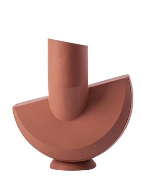 现代极简砖红色抽象几何树脂首饰架摆件家居样板房软装饰品摆设