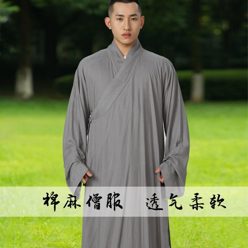新棉麻僧服大褂短褂夏季春秋出家师父僧袍和尚比丘尼小褂套装僧衣