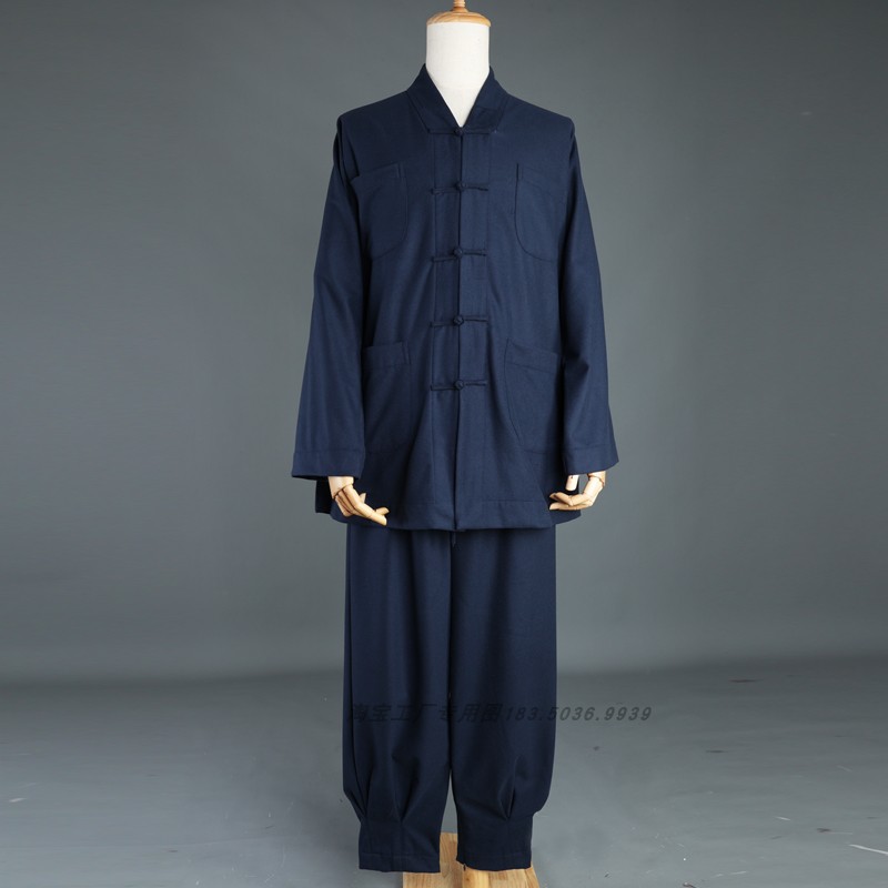 新新款秋冬季短褂僧服毛呢保暖免绑腿小褂呢子加厚僧衣套装冬季僧
